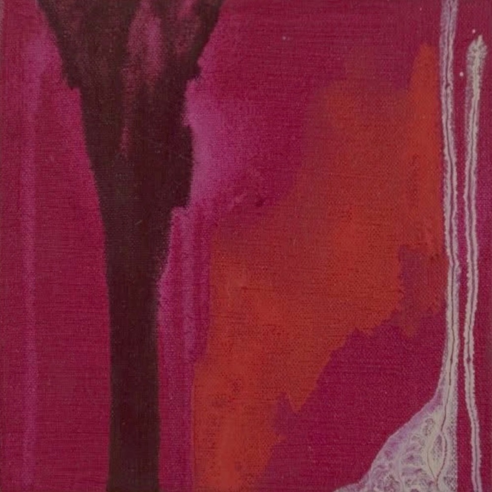 Abstract Pink and Red Art Print, 5”x5” Bright Painting Print